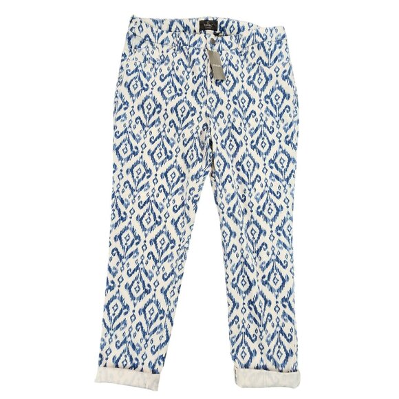 Chico's Denim - Chico's NEW So Slimming Indigo Geo Jegging Jean Antique White Southwestern Print